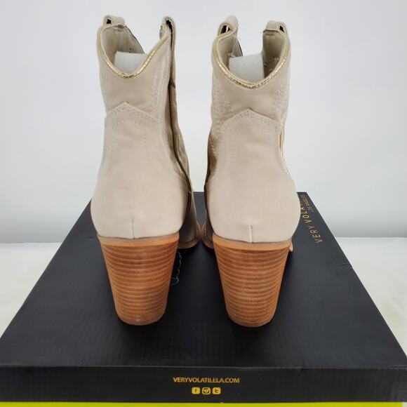 Very Volatile Womens 11 Taylor Western Ankle Boot Off White New In Box - Picture 4 of 8